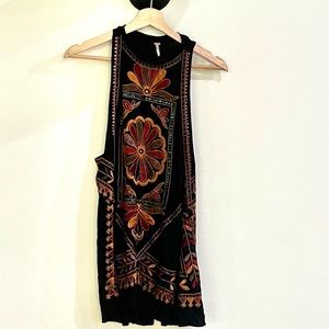 Stunning embroidered free people tank top